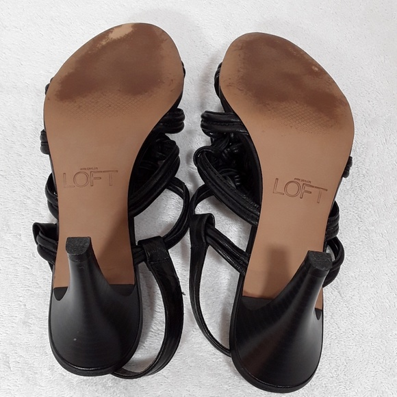 LOFT black heels sandal shoes with slingback strap - Picture 7 of 8